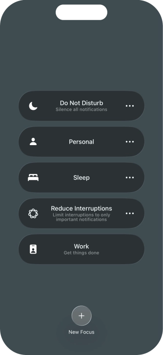 Press the required focus mode to activate or deactivate it immediately. Press the required focus mode to activate or deactivate it immediately.