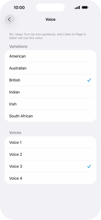 Press the required accent.