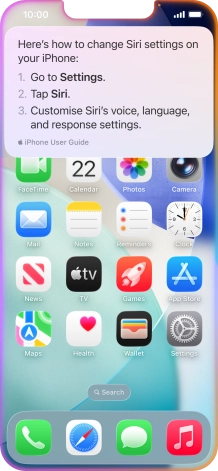 Ask questions about functions and settings on your phone.