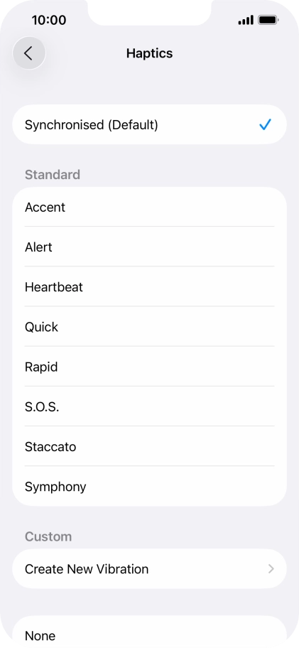 Press the required setting to turn on the function.