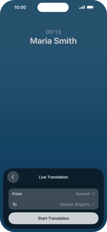 Press Start Translation to use Live Translation during your call.