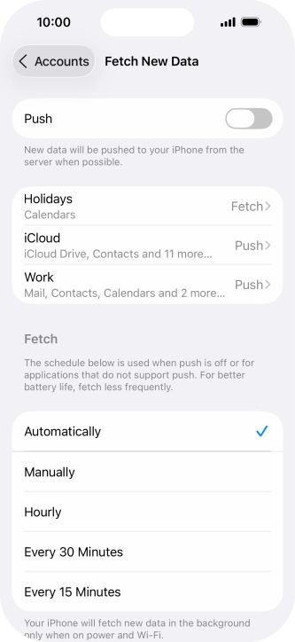 If you turn off the function, press the required setting.