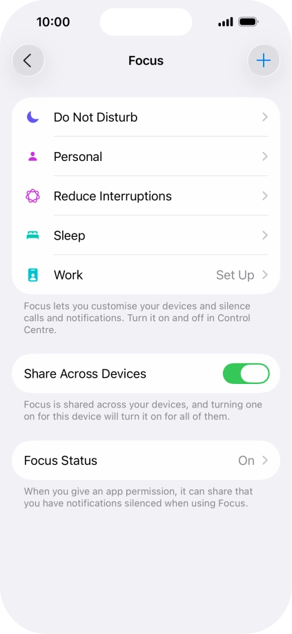 Press the required focus mode. Press the required focus mode.