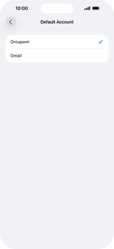 Press the required email account to select the email account as your default account.
