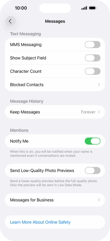 Press the indicator next to 