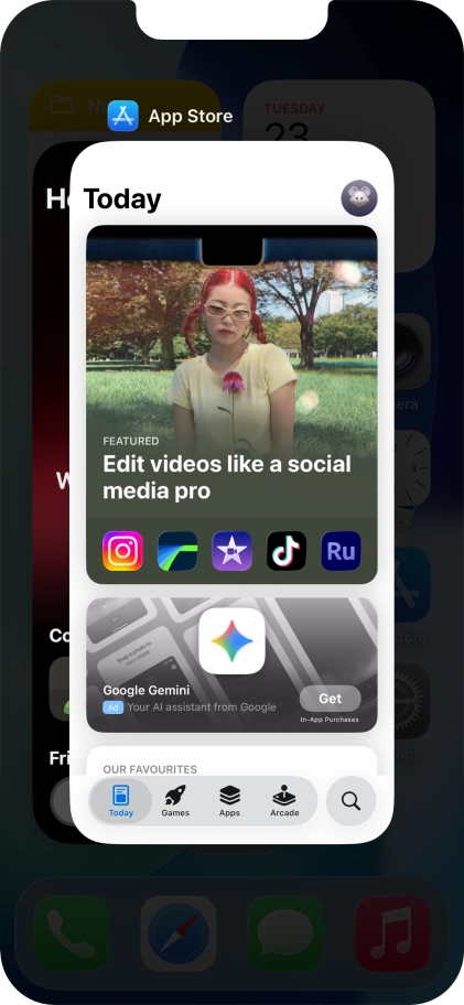 Slide upwards on the required application to end it.