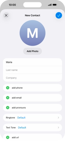 Press Last name and key in the last name.