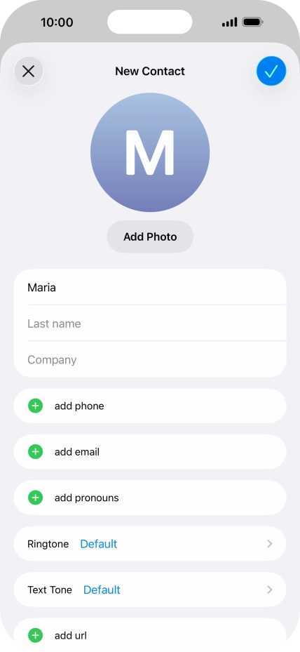 Press Last name and key in the last name.