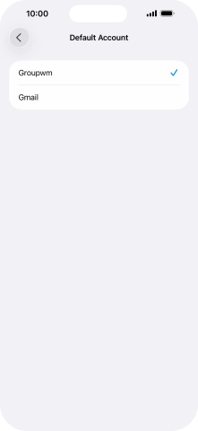Press the required email account to select the email account as your default account.