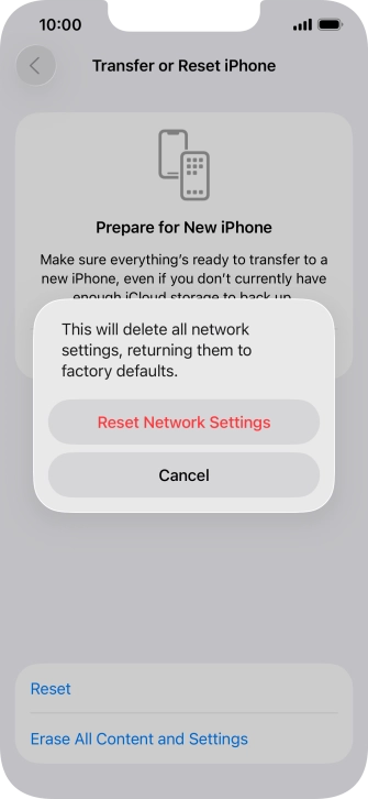 Press Reset Network Settings.