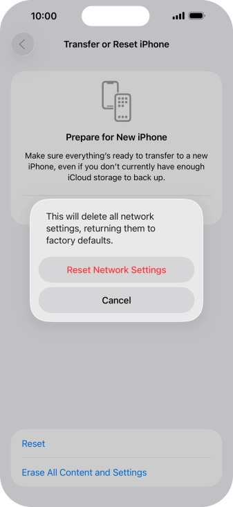 Press Reset Network Settings.