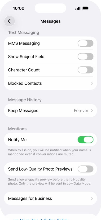 Press the indicator next to 