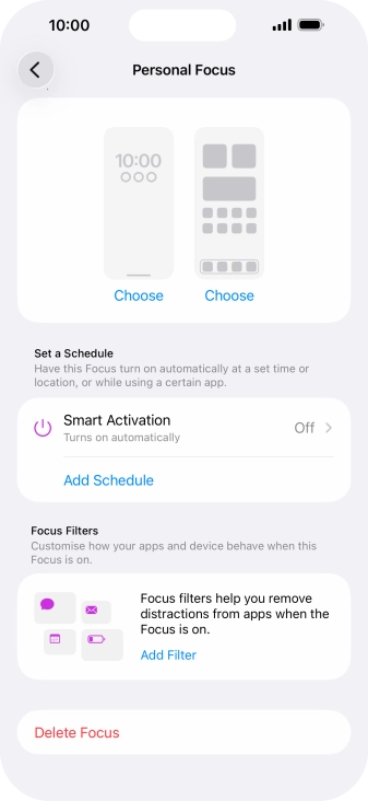 Press the required screen type and follow the instructions on the screen to select the required settings.