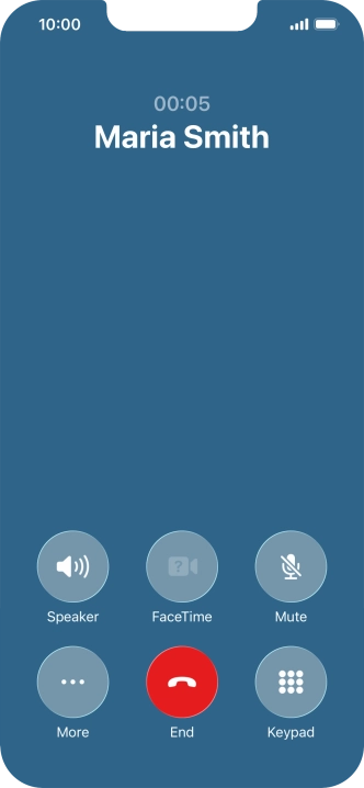 Press More during an ongoing call.