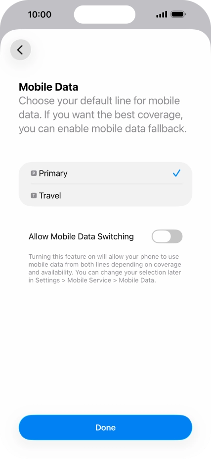 Press the indicator next to 