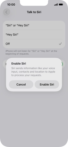 Press Enable Siri.