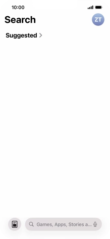 Press the search field and key in the name or subject of the required app.