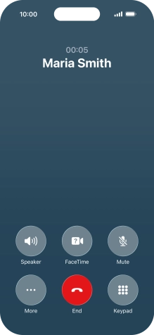 Press More during an ongoing call.