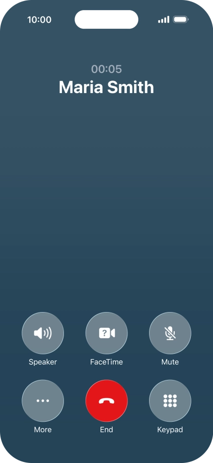 Press More during an ongoing call.