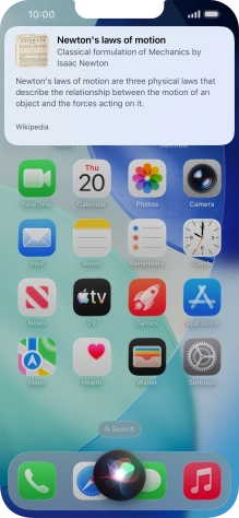 Ask questions or ask Siri to find information on the internet.