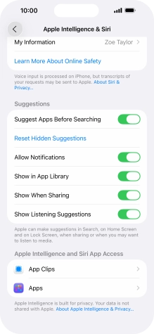 Press the required app.