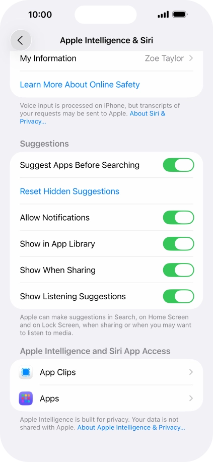 Press the required app.
