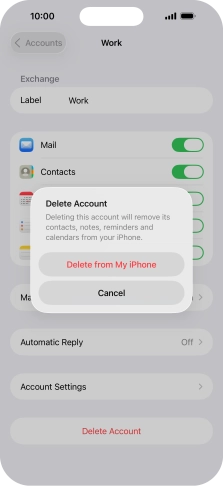 Press Delete from My iPhone.