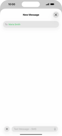 Press the text input field and write the text for your text message. Press the text input field and write the text for your text message.