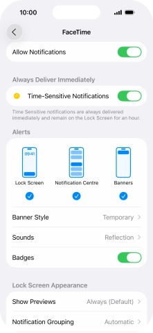 Press the indicator next to 