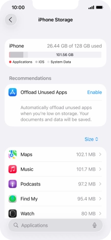 Press the required app.
