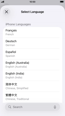 Press the required language. Press the required language.