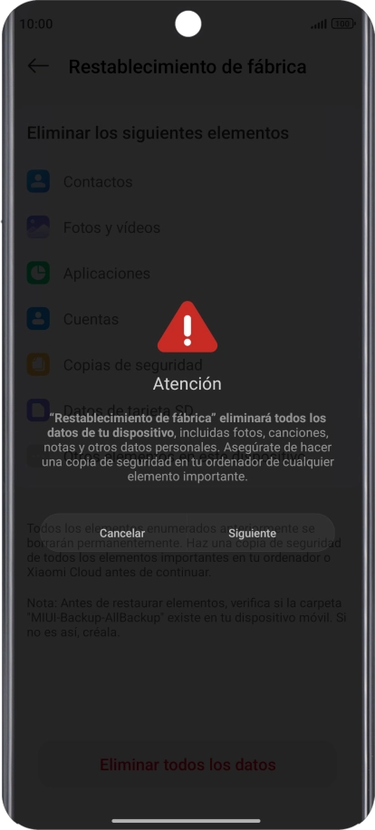 Pulsa Siguiente.