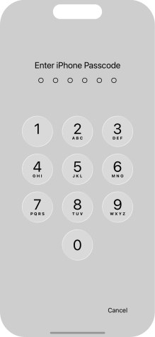 Use the phone lock code you created.