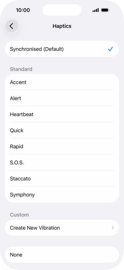 Press the required setting to turn on the function.