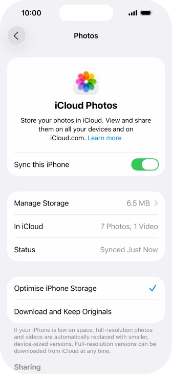 Press the indicator next to 
