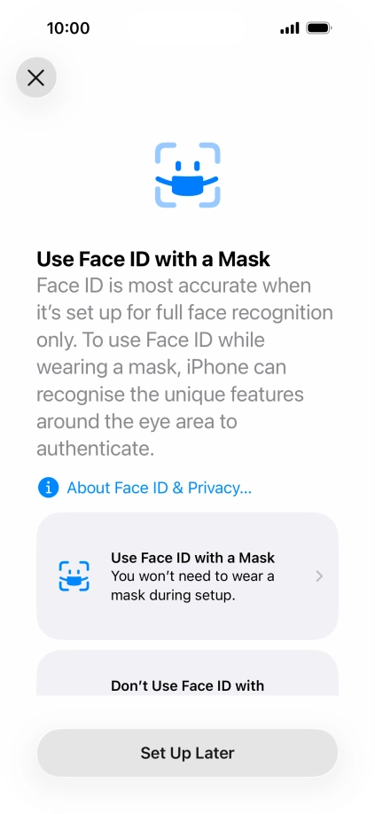 Press Set Up Later. Press Set Up Later.
