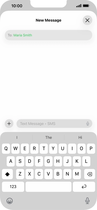 Press the microphone icon and say the required text.