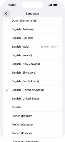 Press the required language.