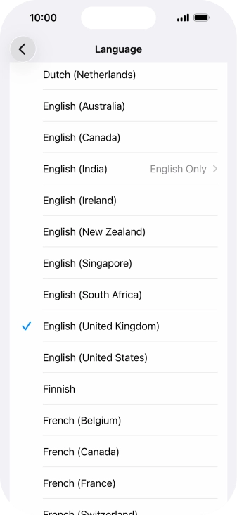 Press the required language.