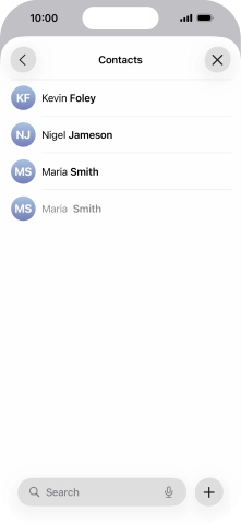 Press the required contact.