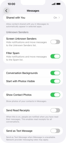 Press the indicator next to 