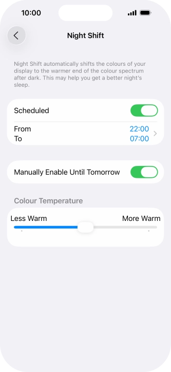 Press and drag the indicator below 