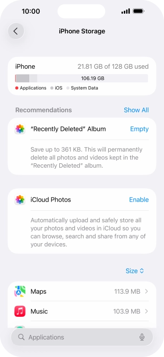 Press the required app. Press the required app.