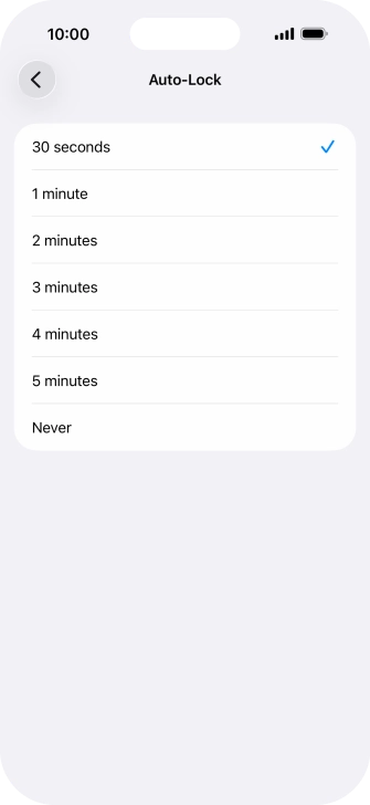 Press the required setting. Press the required setting.