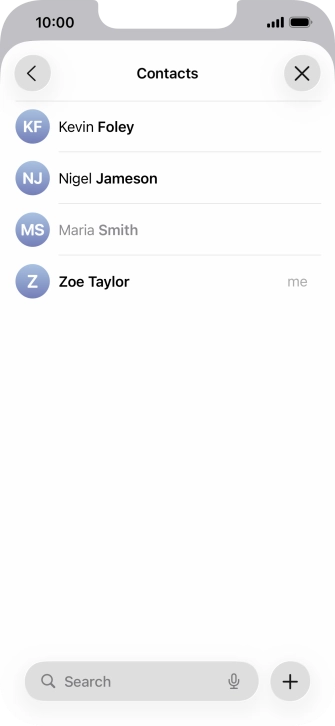 Press the required contact.