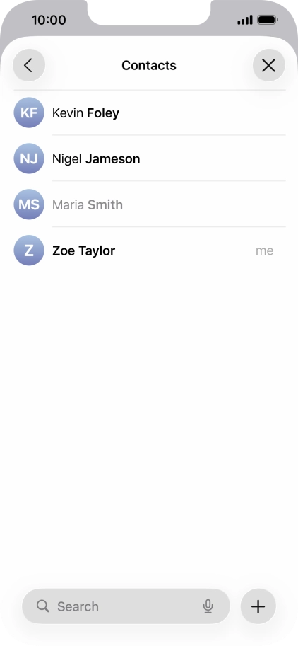 Press the required contact.