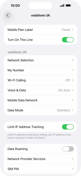 Press the indicator next to 