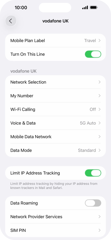 Press the indicator next to 