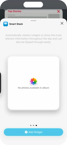 Slide your finger right or left on the screen to select the required widget size. Slide your finger right or left on the screen to select the required widget size.