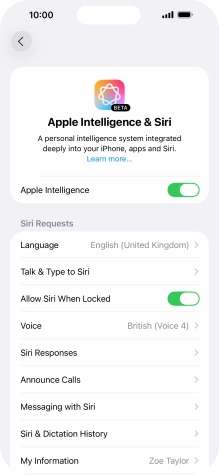 Press Talk & Type to Siri.